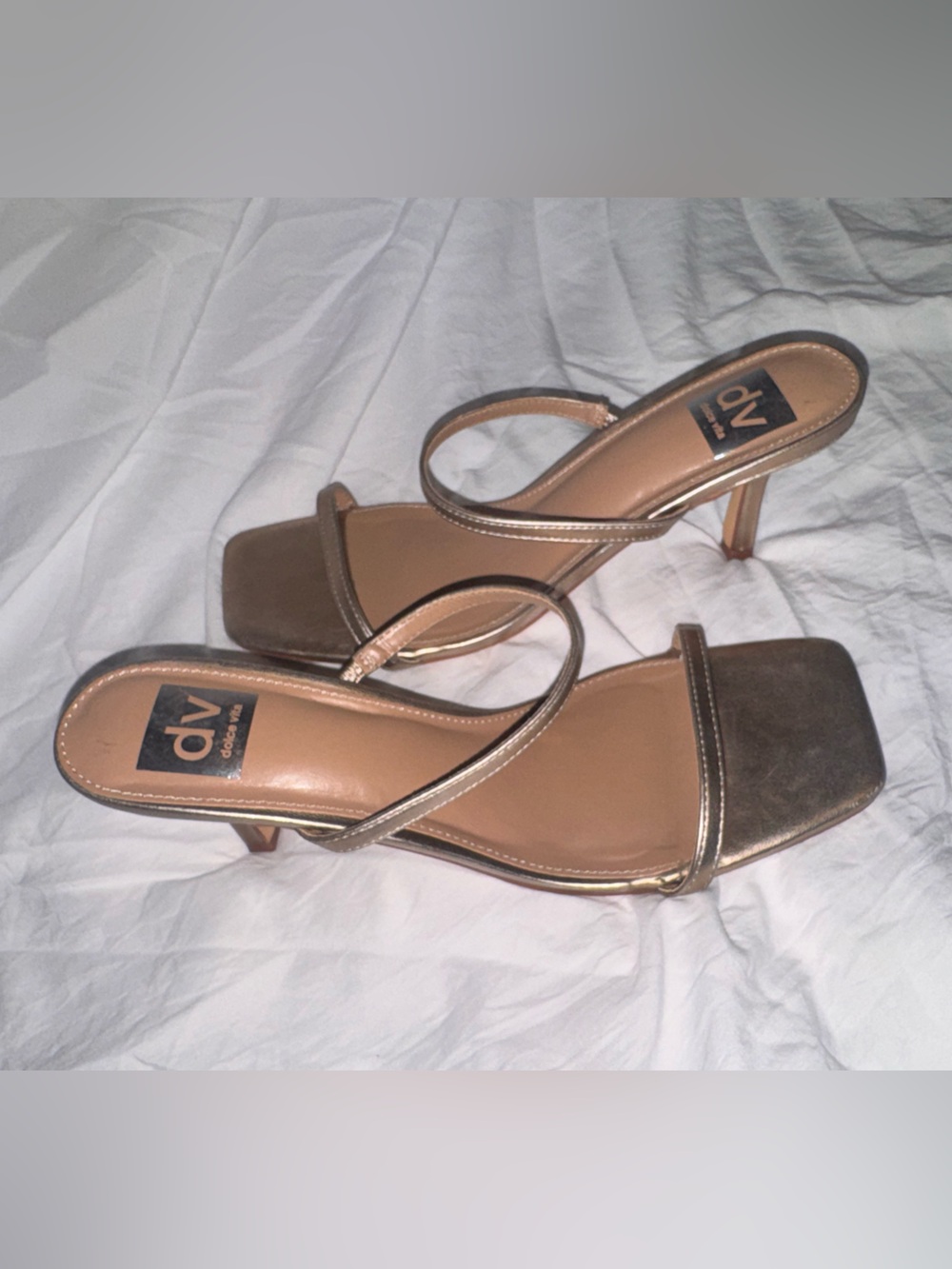 Dolce Vita Zardina Metallic Bronze Strappy Heeled Sandals Size 10